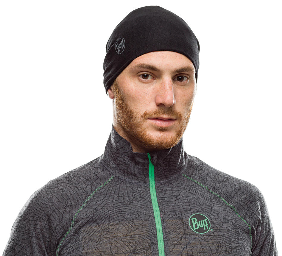 BUFF Unisex Black Microfiber Reversible HeiQ Cooling Beanie