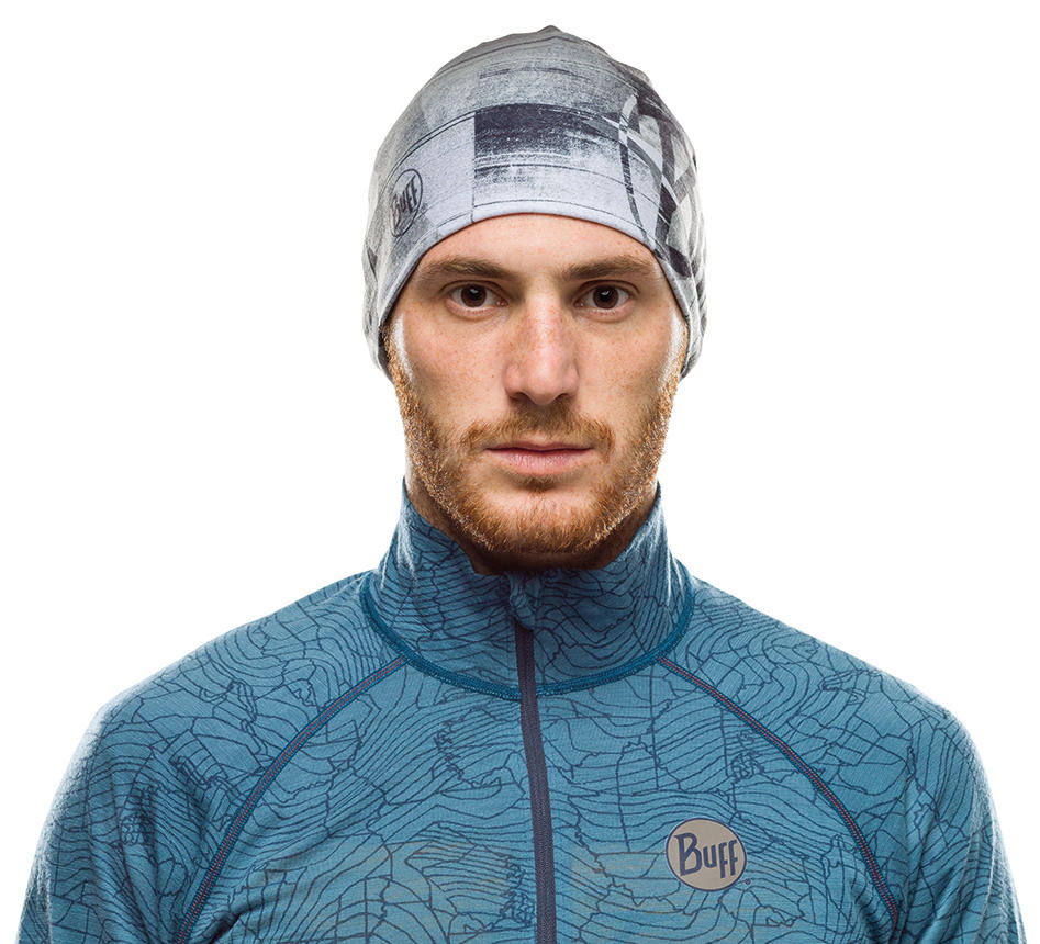 BUFF Unisex Grey Microfiber & Polar Primaloft Beanie