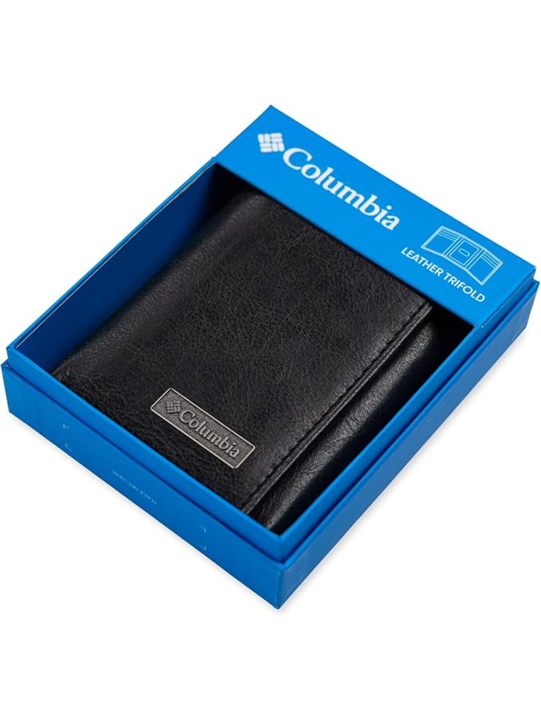 Columbia Men Black Trifold Wallet with Zipper Back Wall Bill Pocket