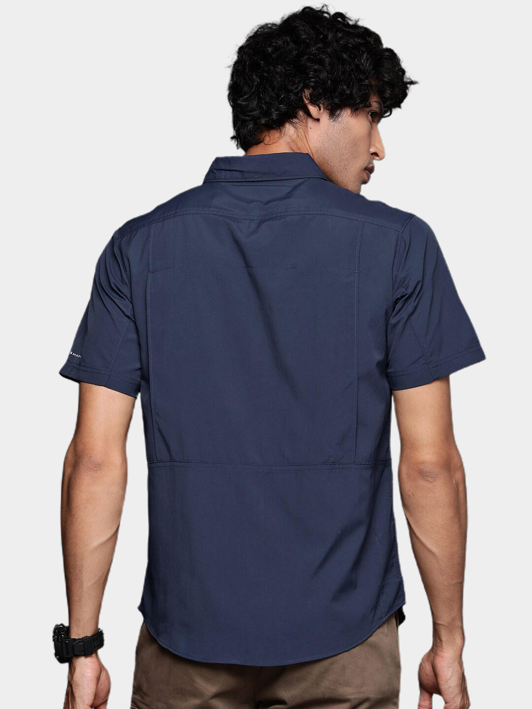 Columbia Men Navy Blue Omni-Wick Silver Ridge 2.0 Shirt for Outdoor Comfort