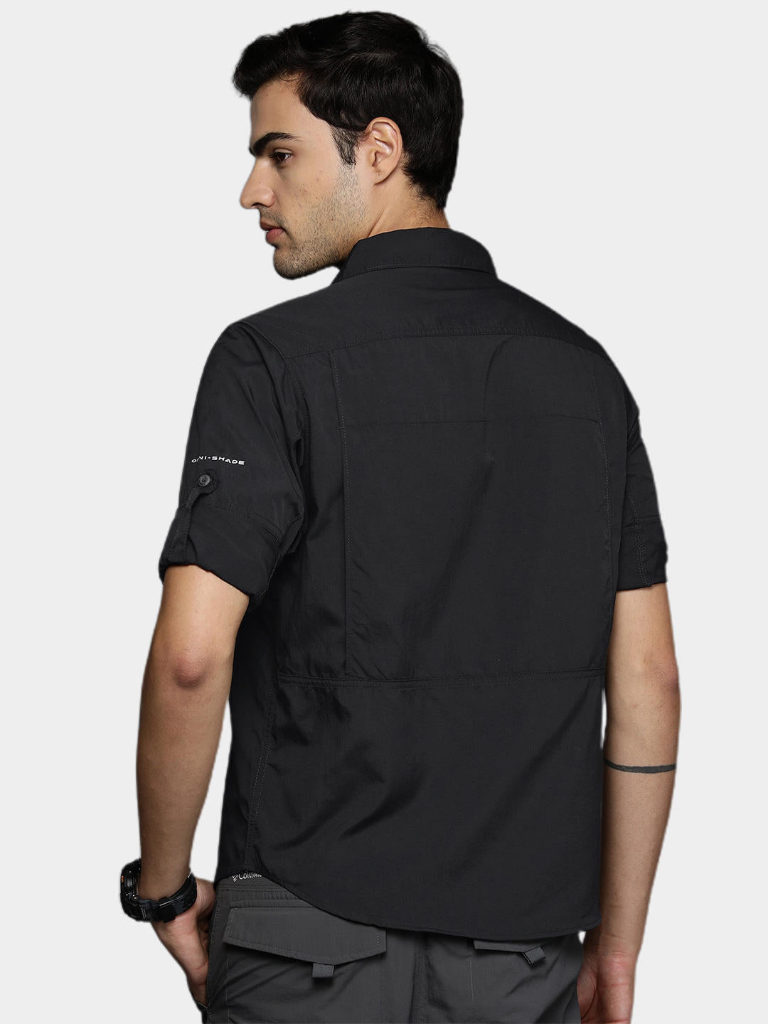 Columbia Men Black Omni-Shade Silver Ridge 2.0 Shirt with Advanced UV Protection