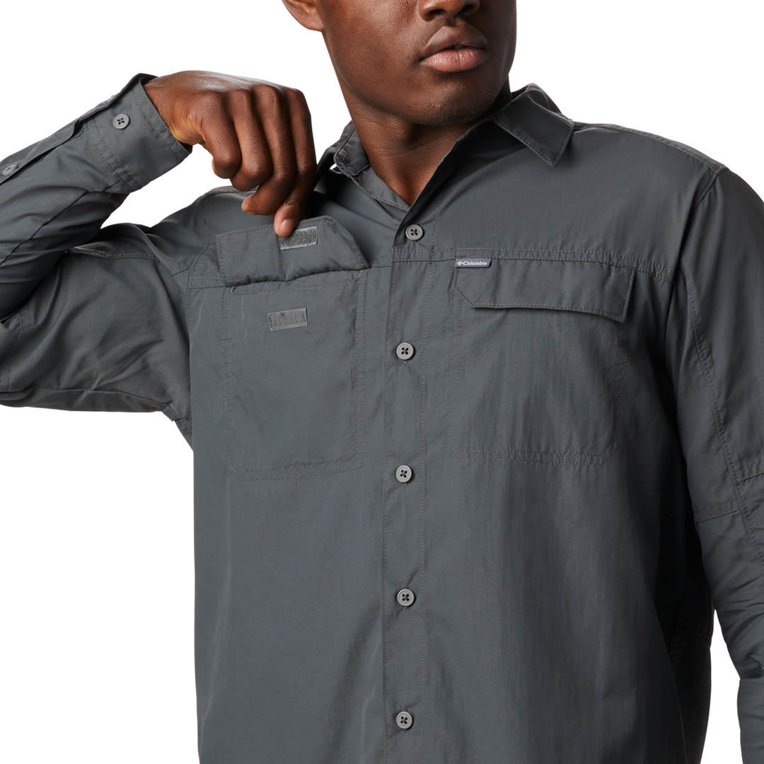 Columbia Men Grey Silver Ridge 2.0 Long Sleeve Shirt with Omni-Shade Sun Defense