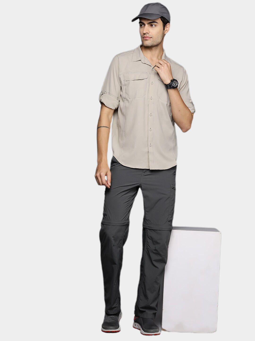 Columbia Men Beige Omni-Wick Silver Ridge Lite Shirt