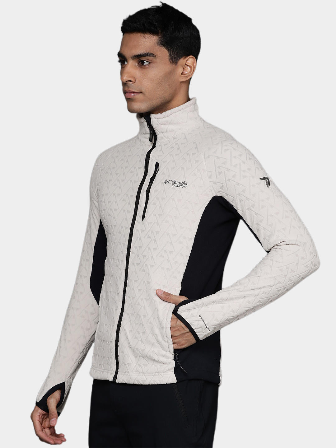 A Men Wearing Columbia Men Brown Titan Pass 3.0 Full Zip Fleece