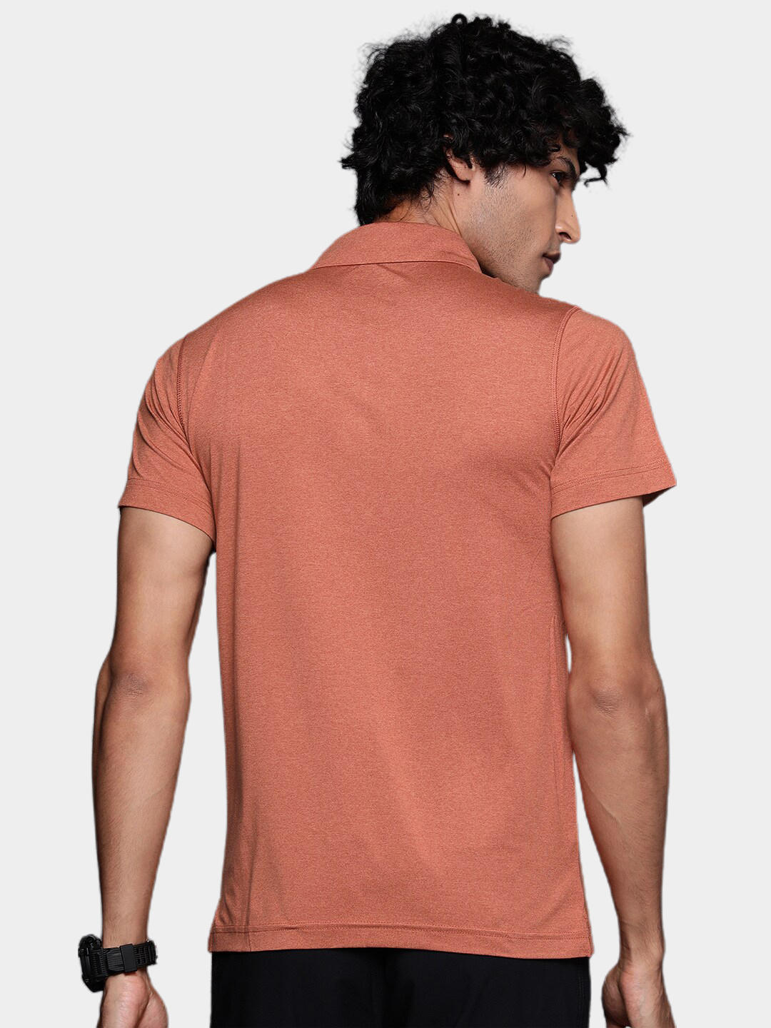 A Men Wearing Columbia Men Orange Tech Trail Polo (Sun Protection)