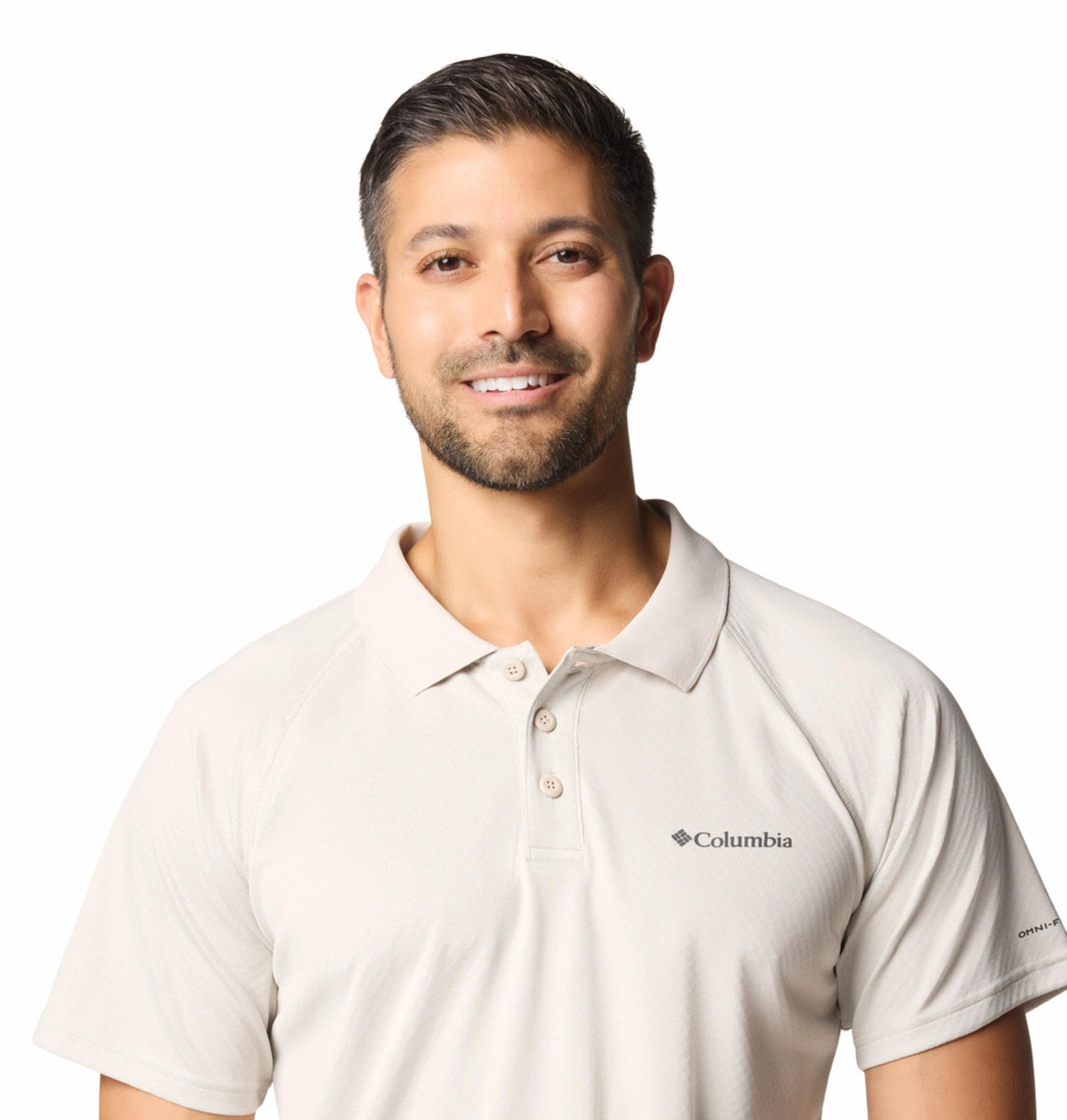 A Men Wearing Columbia Men Brown Alpine Chill Pro Polo (Sun Protection)