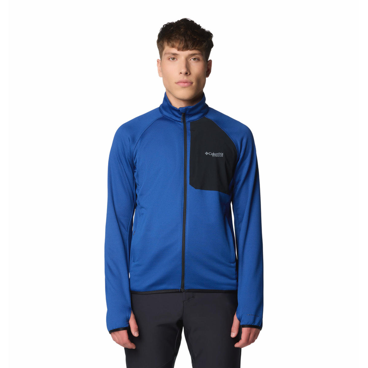 Columbia Men Blue Omni-Wick Triple Canyon Grid II Fleece Jacket