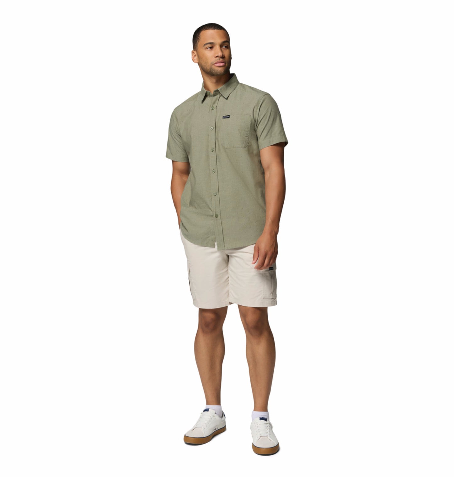 Columbia Men’s Olive Green Omni-Wick Rapid Rivers Short Sleeve Shirt
