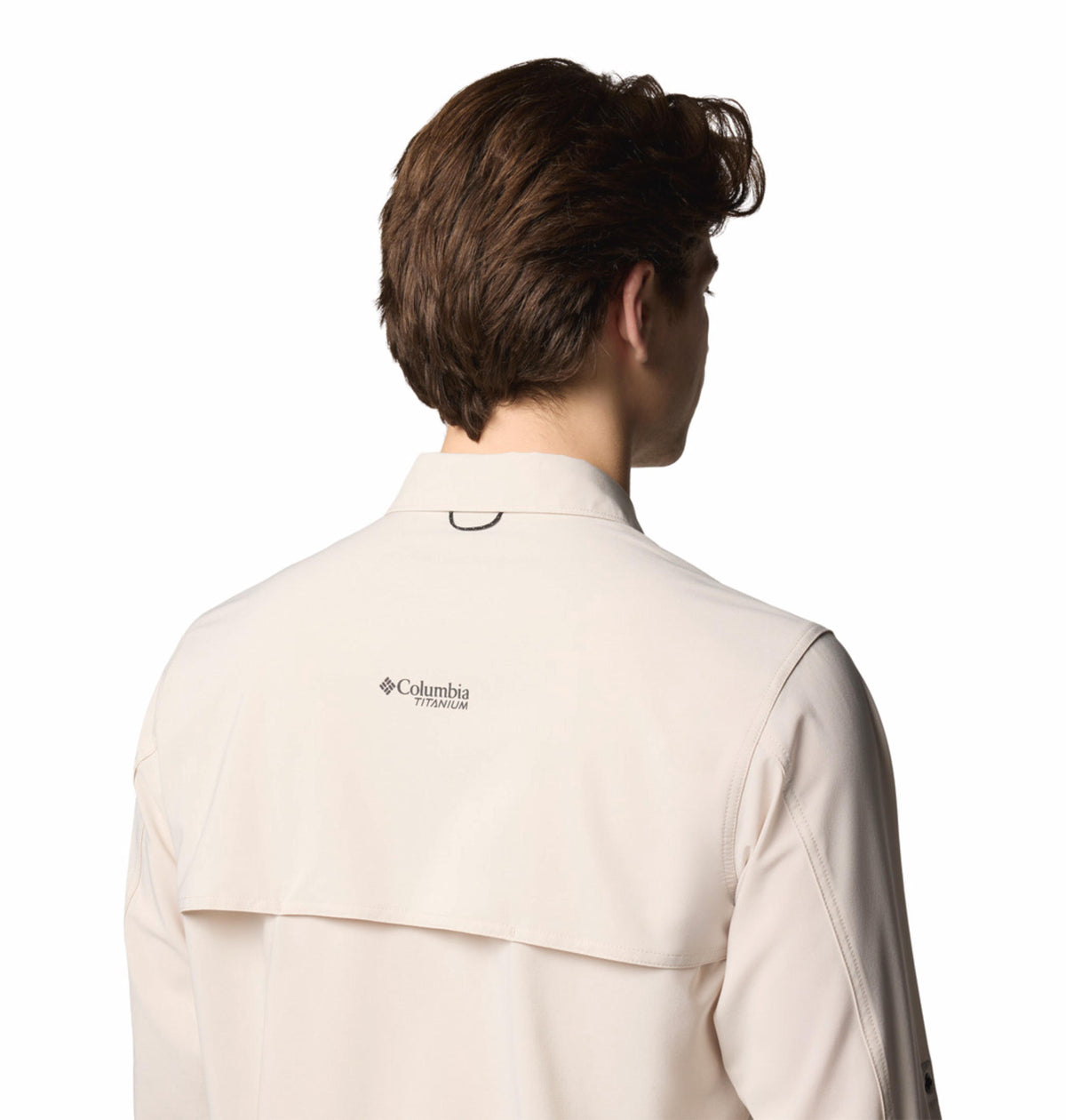 A Men Wearing Columbia Men Brown Summit Valley Woven LS Shirt (Sun Protection)