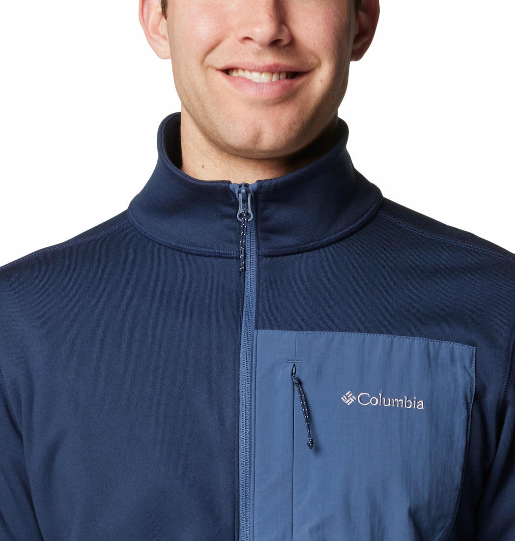 A Men Wearing Columbia Men Blue Columbia Hike Full Zip II