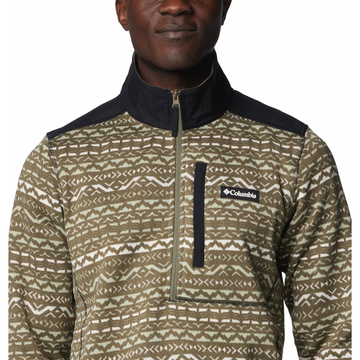 Columbia Men Green Sweater Weather Printed II Fleece