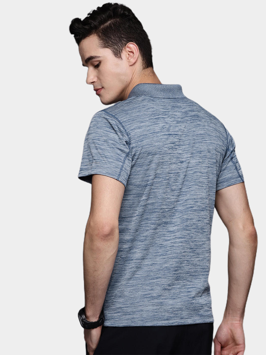 A Men Wearing Columbia Men Blue Zero Rules Polo Shirt (Sun Protection)