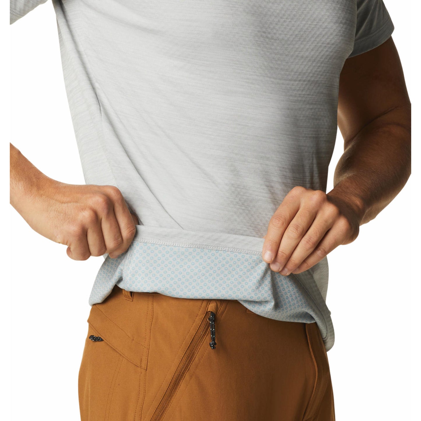 A Men Wearing Columbia Men Grey Zero Rules Short Sleeve Shirt