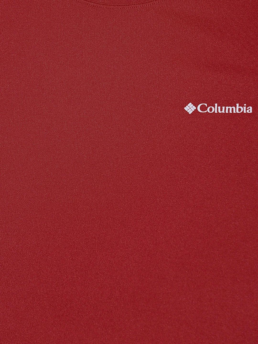 Columbia Men’s Red Zero Rules Short Sleeve Shirt with Sun Protection