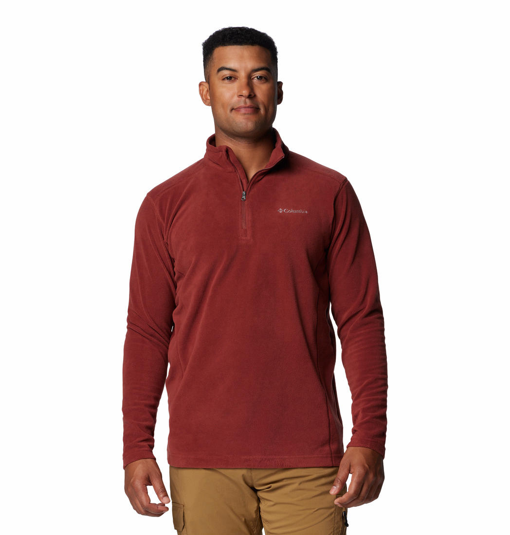 A Men Wearing Columbia Men Red Klamath Range II Half Zip