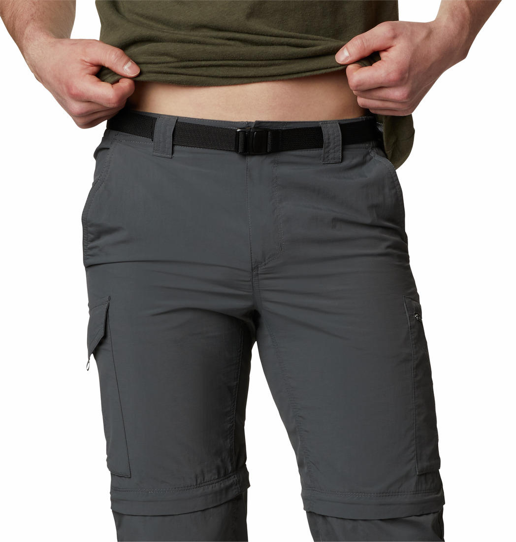 A Men Wearing Columbia Men Grey Silver Ridge Convertible Pant (Sun Protection)
