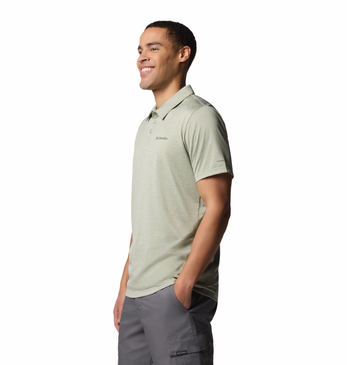 Columbia Men's Green Omni-Wick Hike Polo Shirt - Moisture Wicking & Durable