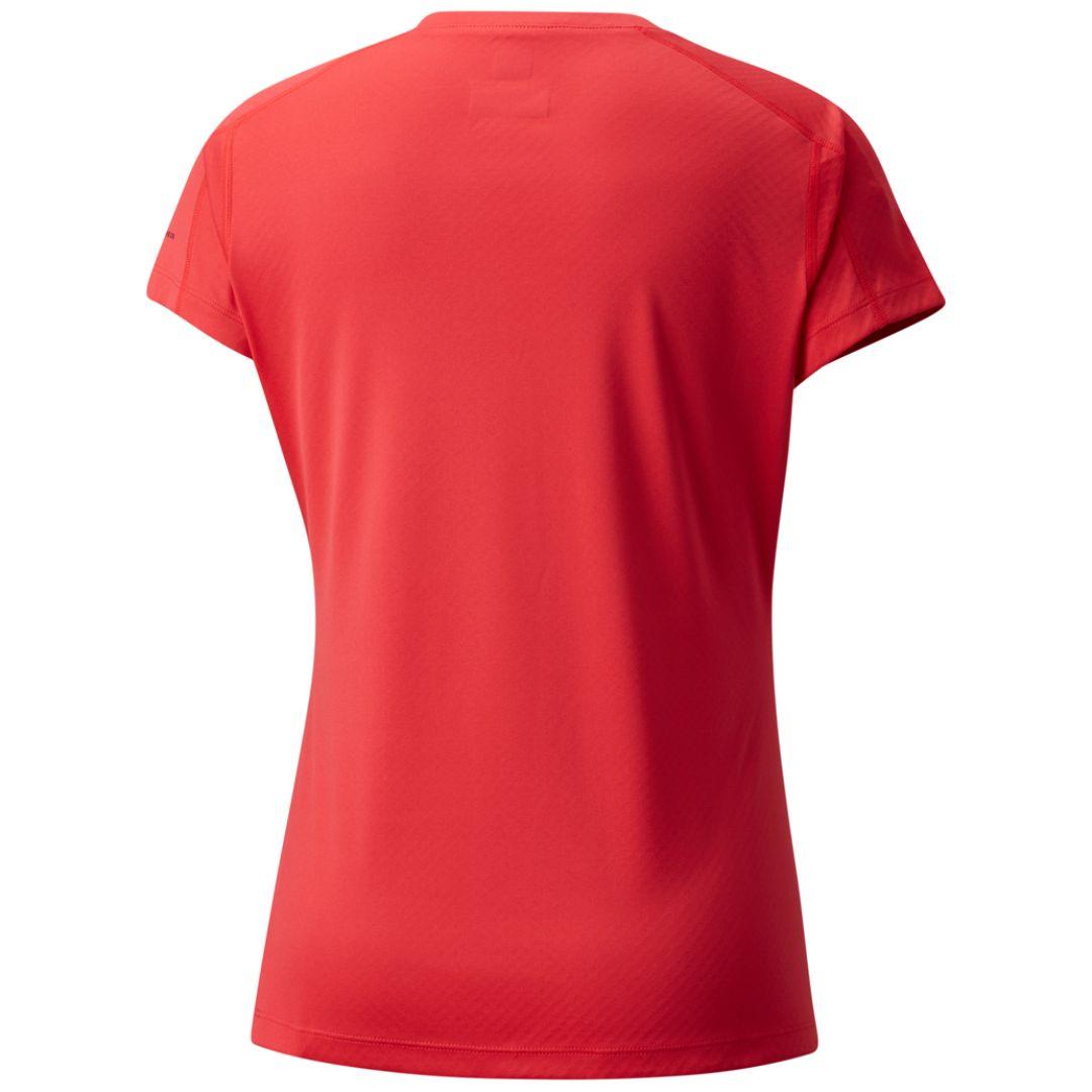 Columbia Women's Red Zero Rules Short Sleeve Shirt with Sun Protection