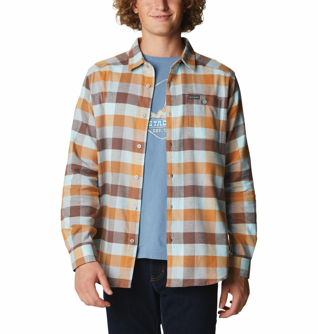 Columbia Men Blue Cornell Woods Flannel Long Sleeve Shirt
