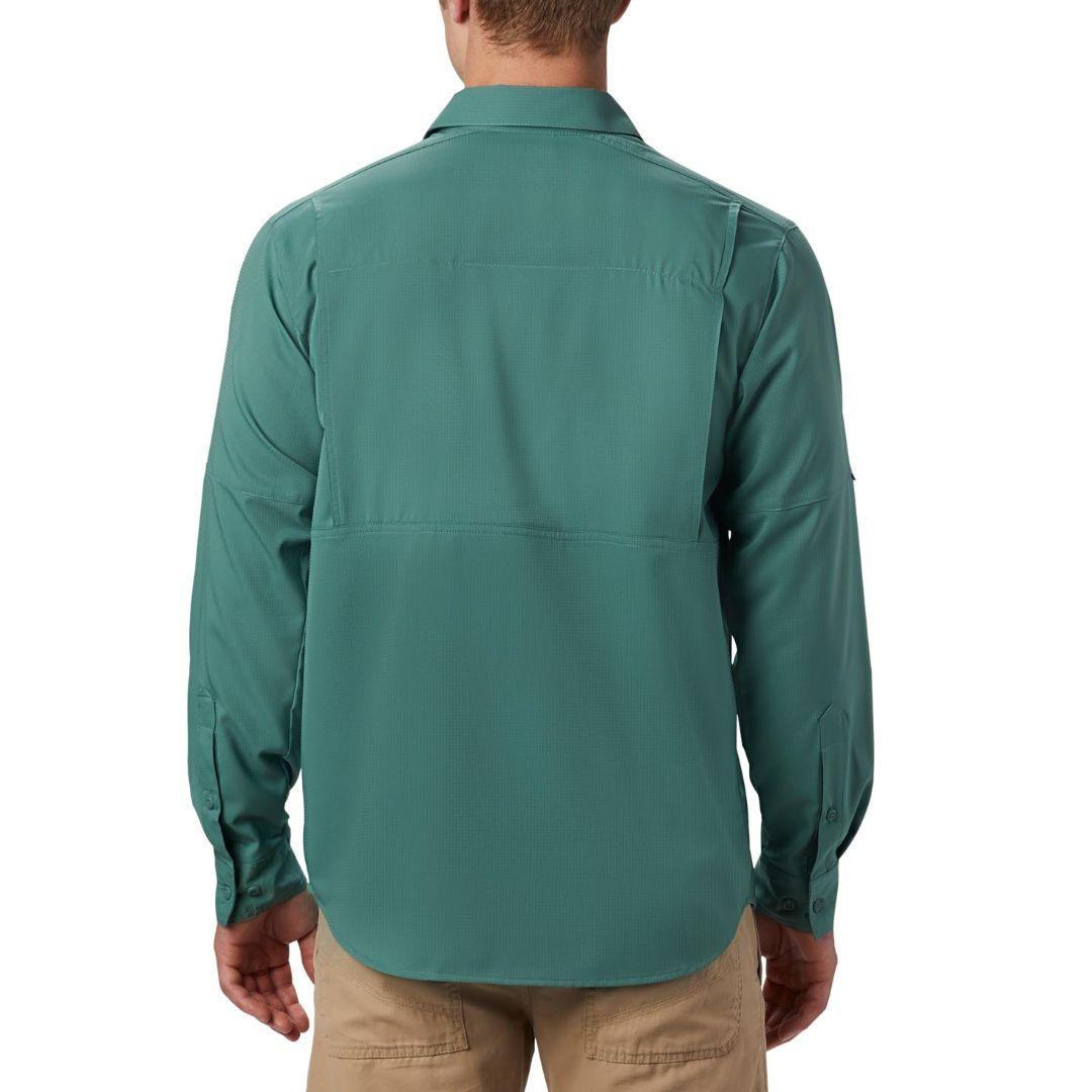 Columbia Men Green Silver Ridge Lite Long Sleeve Shirt (Sun Protection)