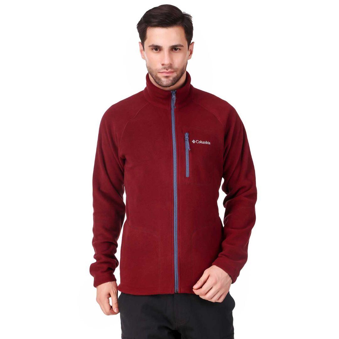 Columbia Men Red Fast Trek II Full Zip Fleece