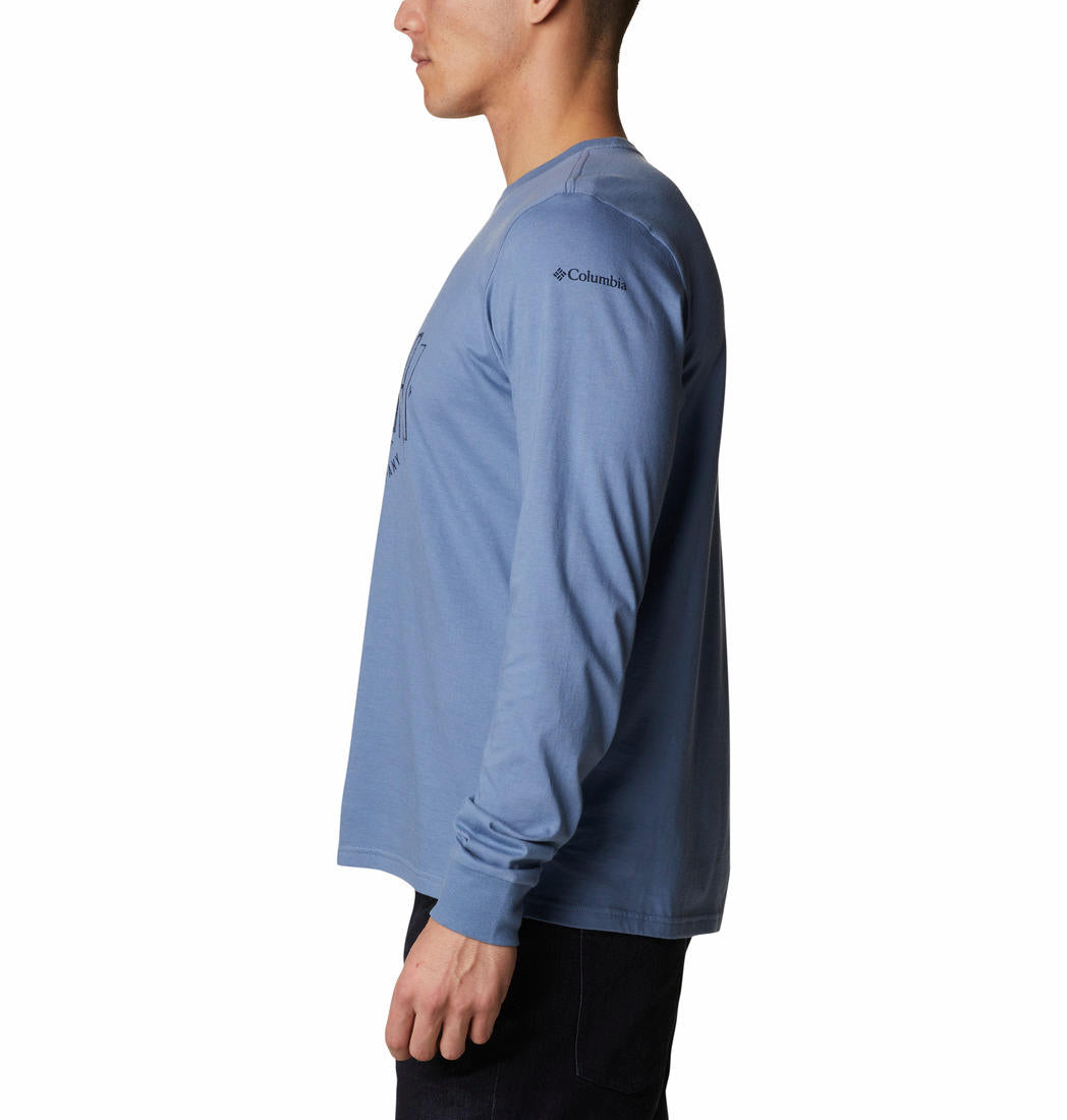 Columbia Men Blue Brighton Woods Graphic Long Sleeve
