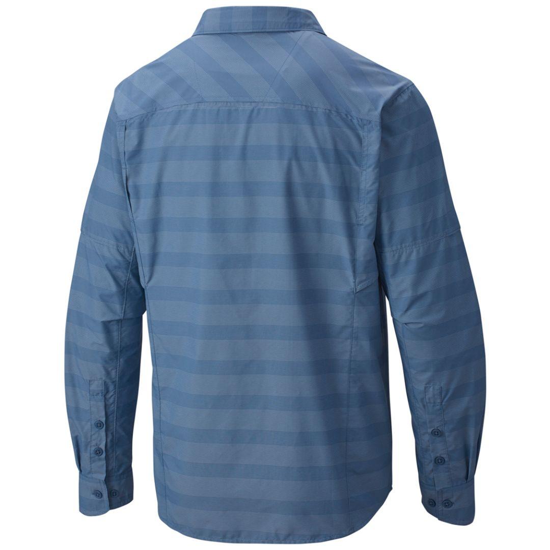 Columbia Men Blue Silver Ridge Plaid Long Sleeve Shirt (Sun Protection)