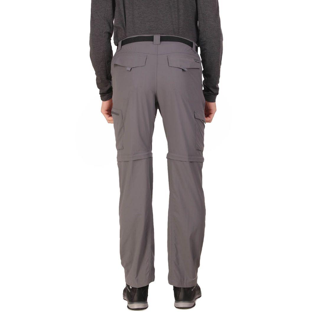 Columbia Men Grey Silver Ridge Convertible Pants with Effective Sun Protection