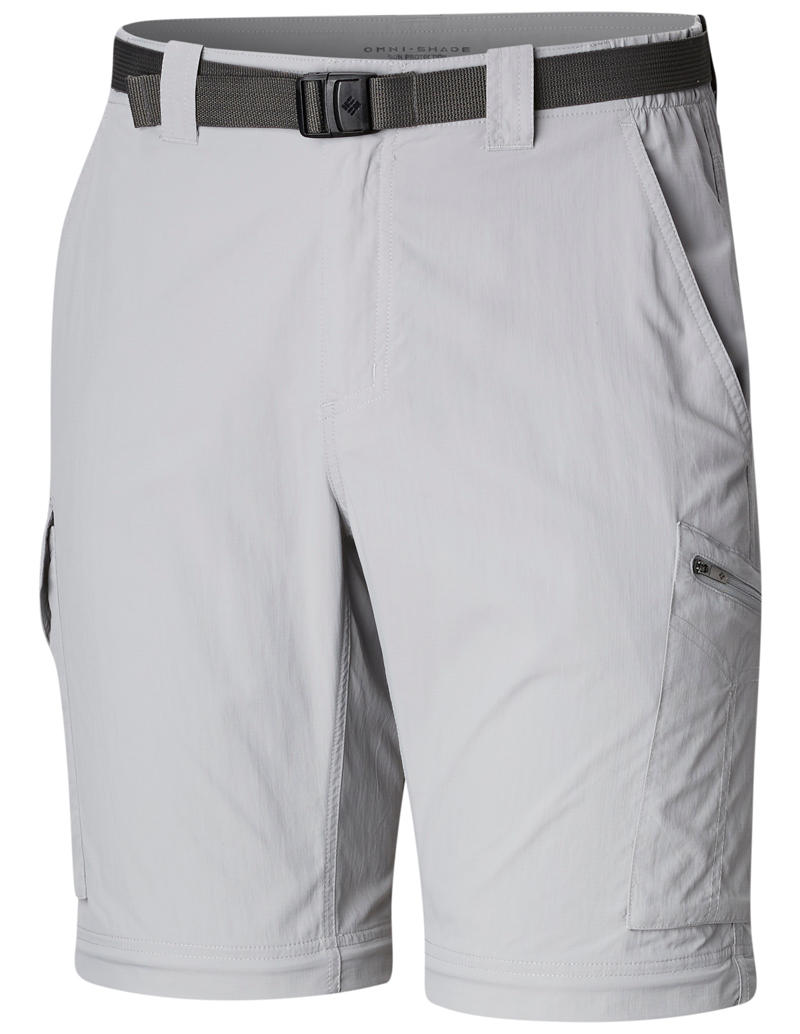 Columbia Men Grey Silver Ridge Convertible Pants Featuring Sun Protection