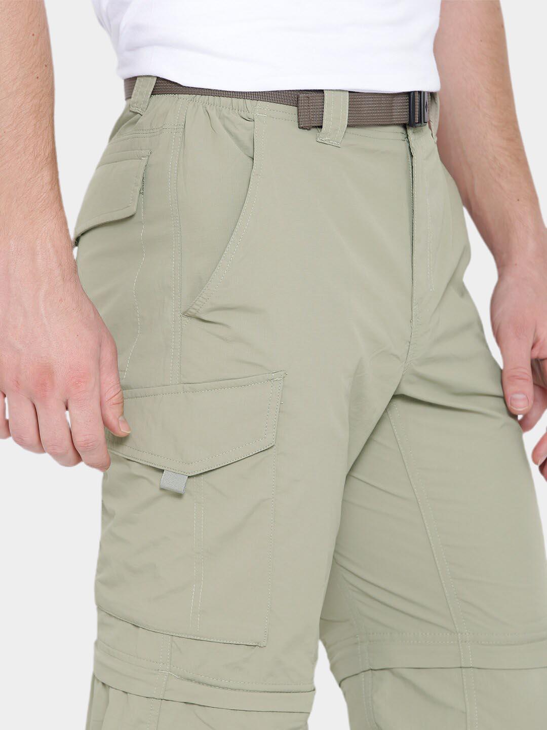 Columbia Men Beige Omni-Wick Silver Ridge Convertible Pants for Active Outdoors