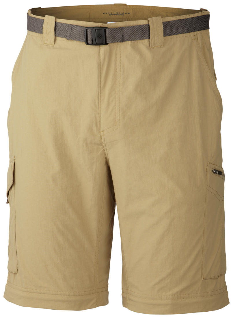 Columbia Men Brown Silver Ridge Convertible Pants with Excellent Sun Protection