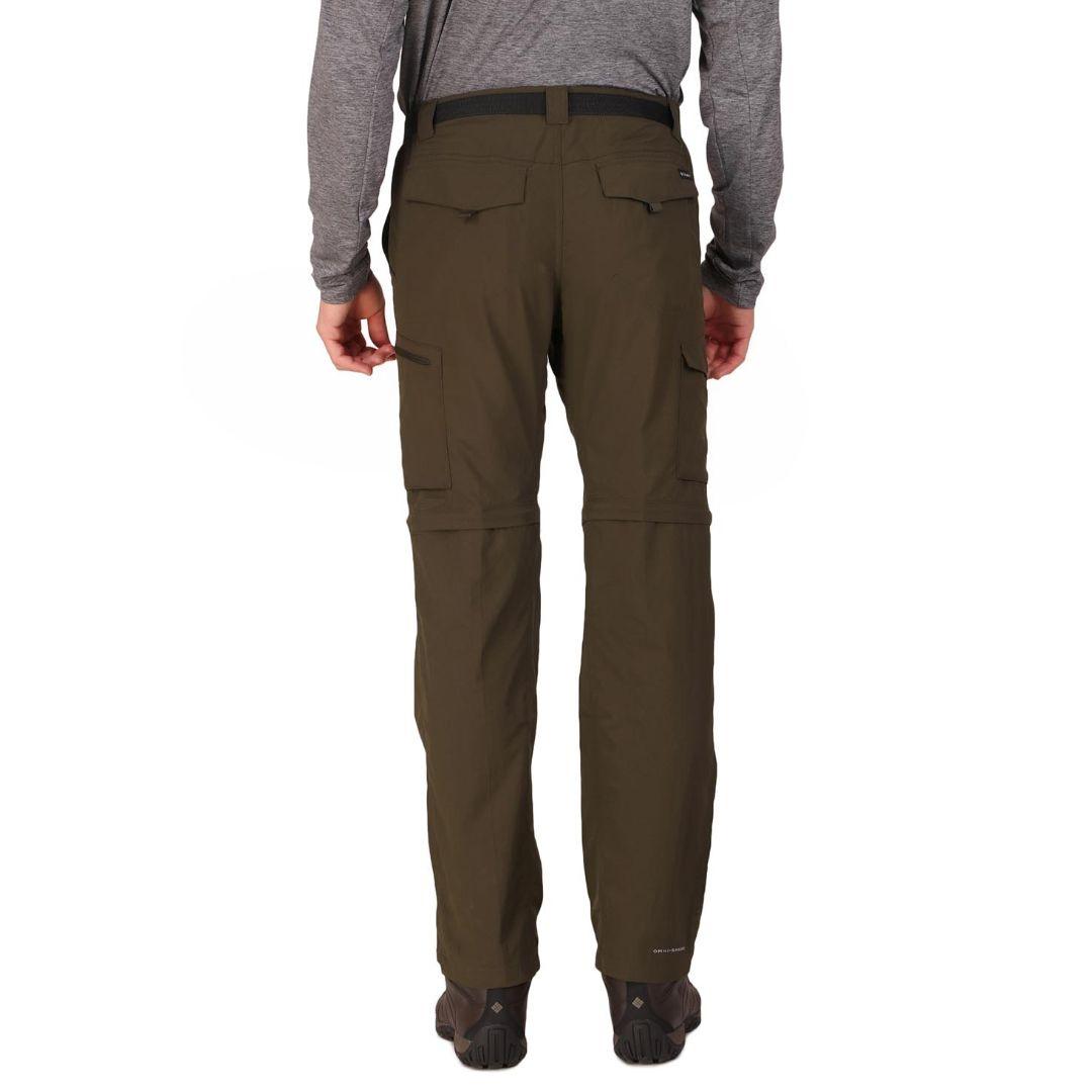 Columbia Men Olive Silver Ridge Convertible Pants with Sun Protection