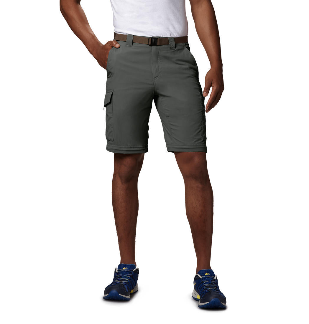 Columbia Men Green Silver Ridge Convertible Pants with Sun Protection