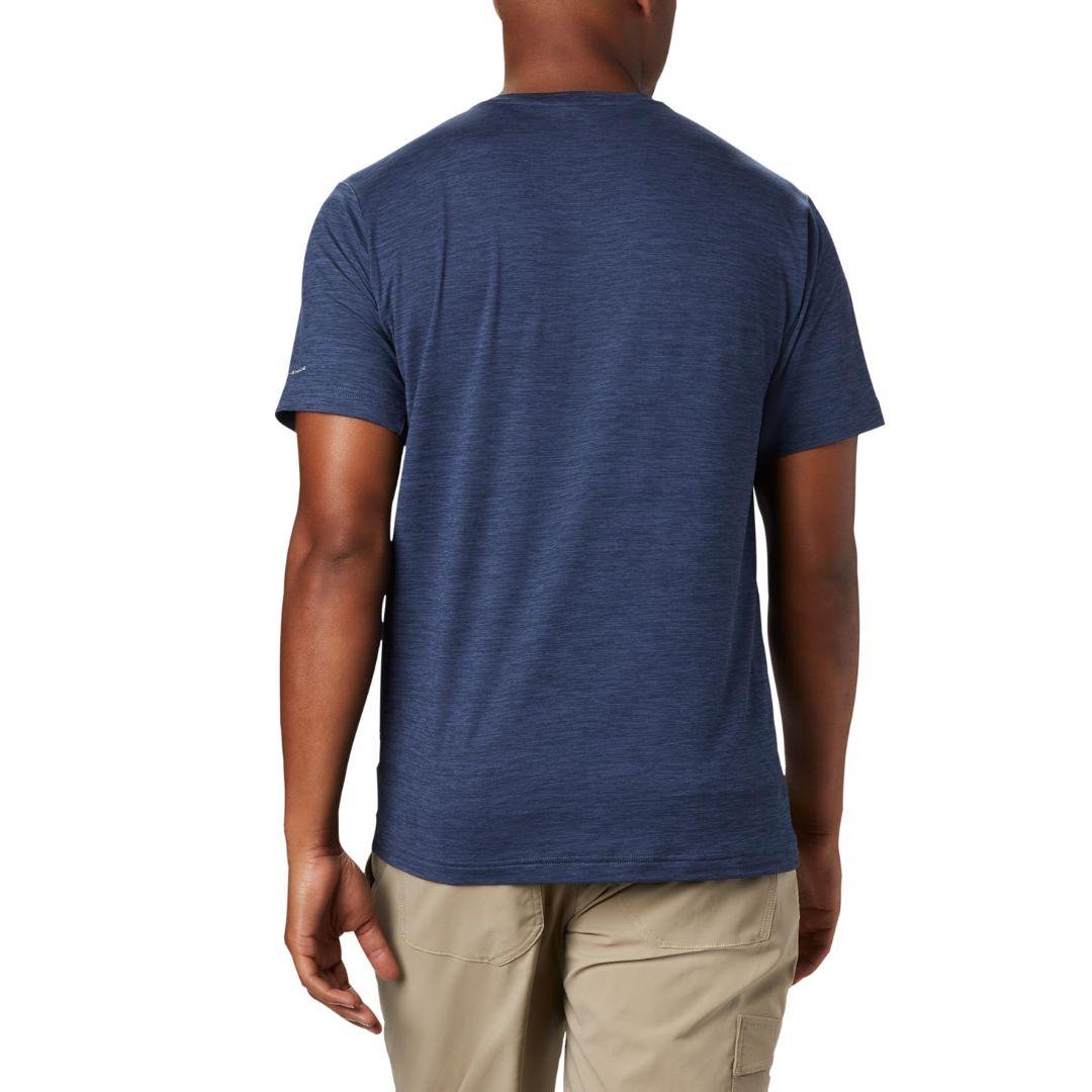 Columbia Men Blue Tech Trail Crew Neck (Sun Protection)