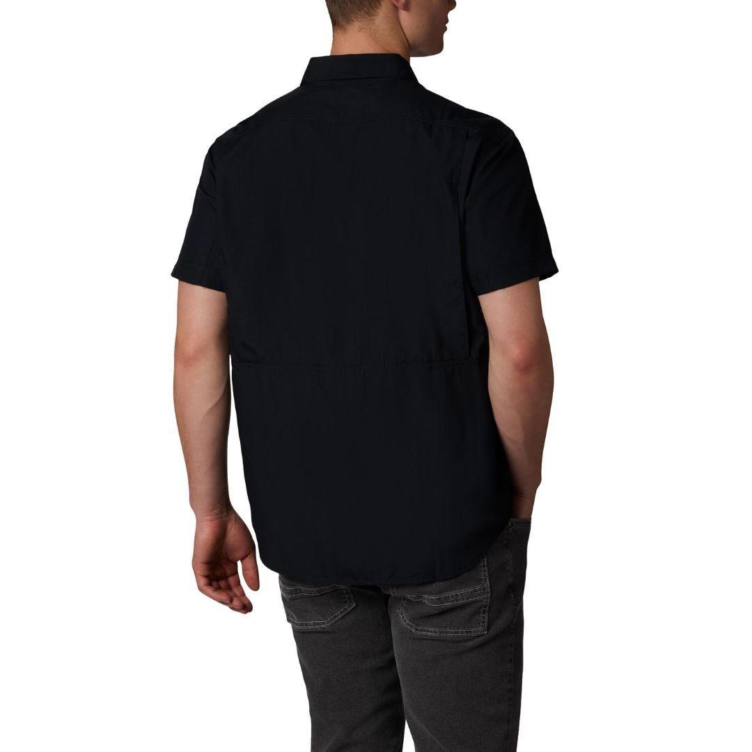 Columbia Men Black Silver Ridge 2.0 Short Sleeve Shirt (Sun Protection)