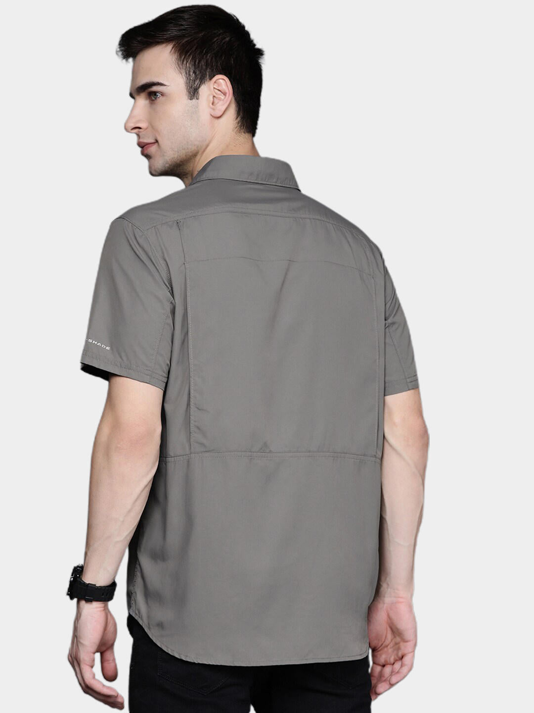 Columbia Men Grey Silver Ridge 2.0 Short Sleeve Shirt (Sun Protection)