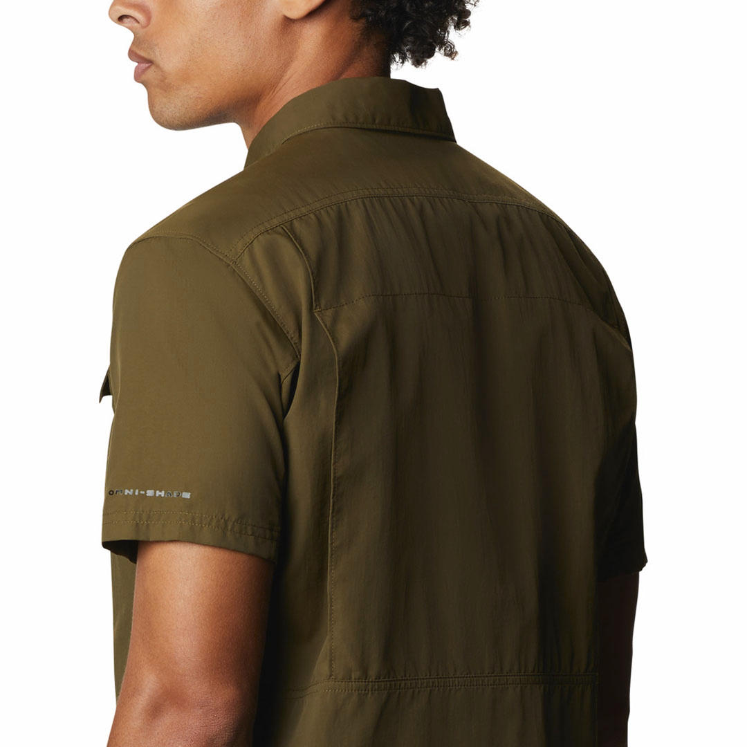 Columbia Men Green Silver Ridge 2.0 Short Sleeve Shirt (Sun Protection)