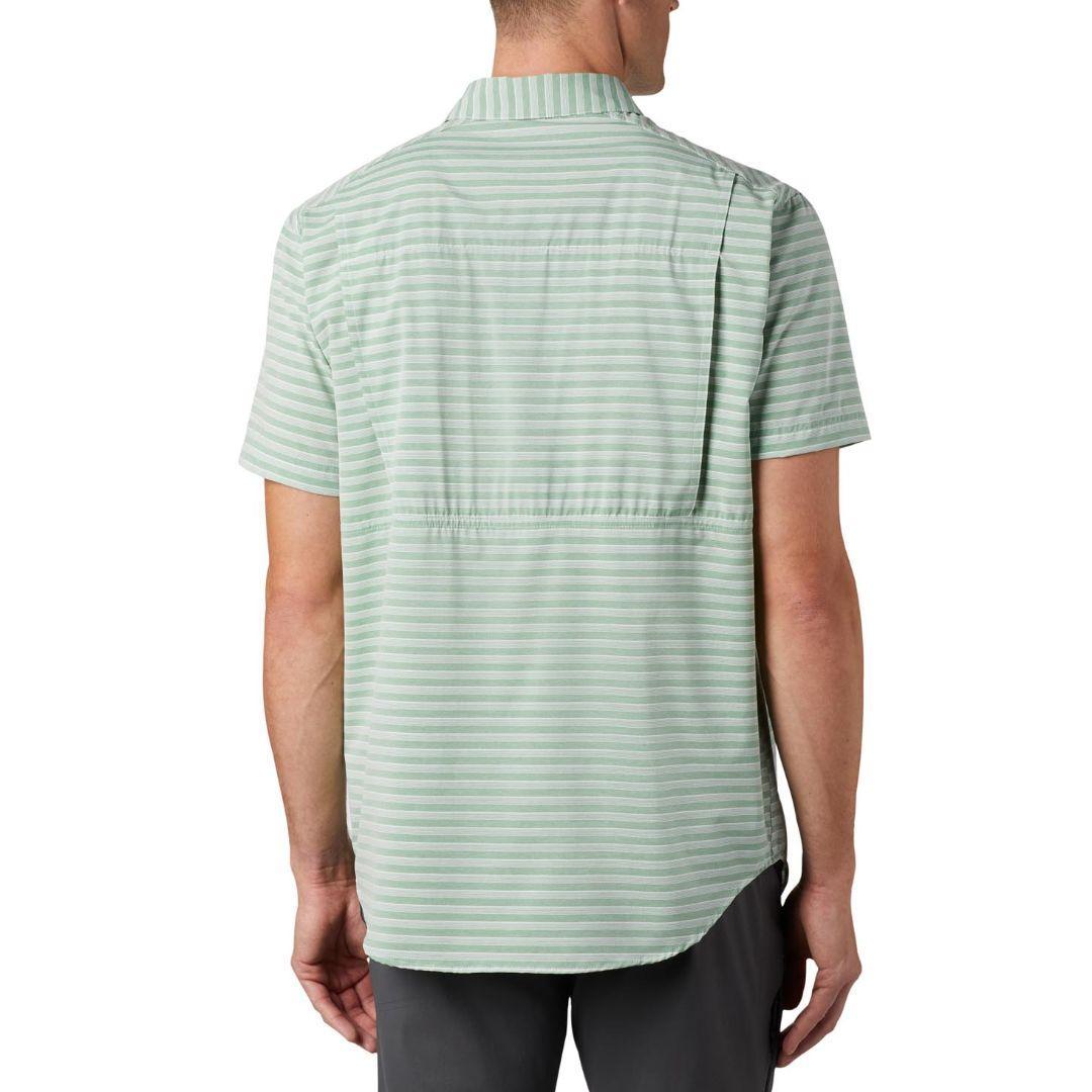 Columbia Men Green Twisted Creek II Short Sleeve Shirt (Sun Protection)