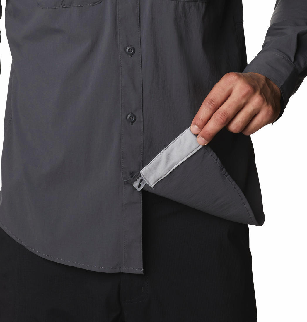 Columbia Men Black Newton Ridge Long Sleeve (Sun Protection)