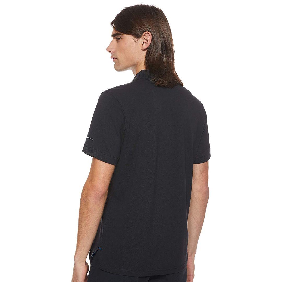 Columbia Men’s Black Cascade Range Solid Polo with Sun Protection and Breathability