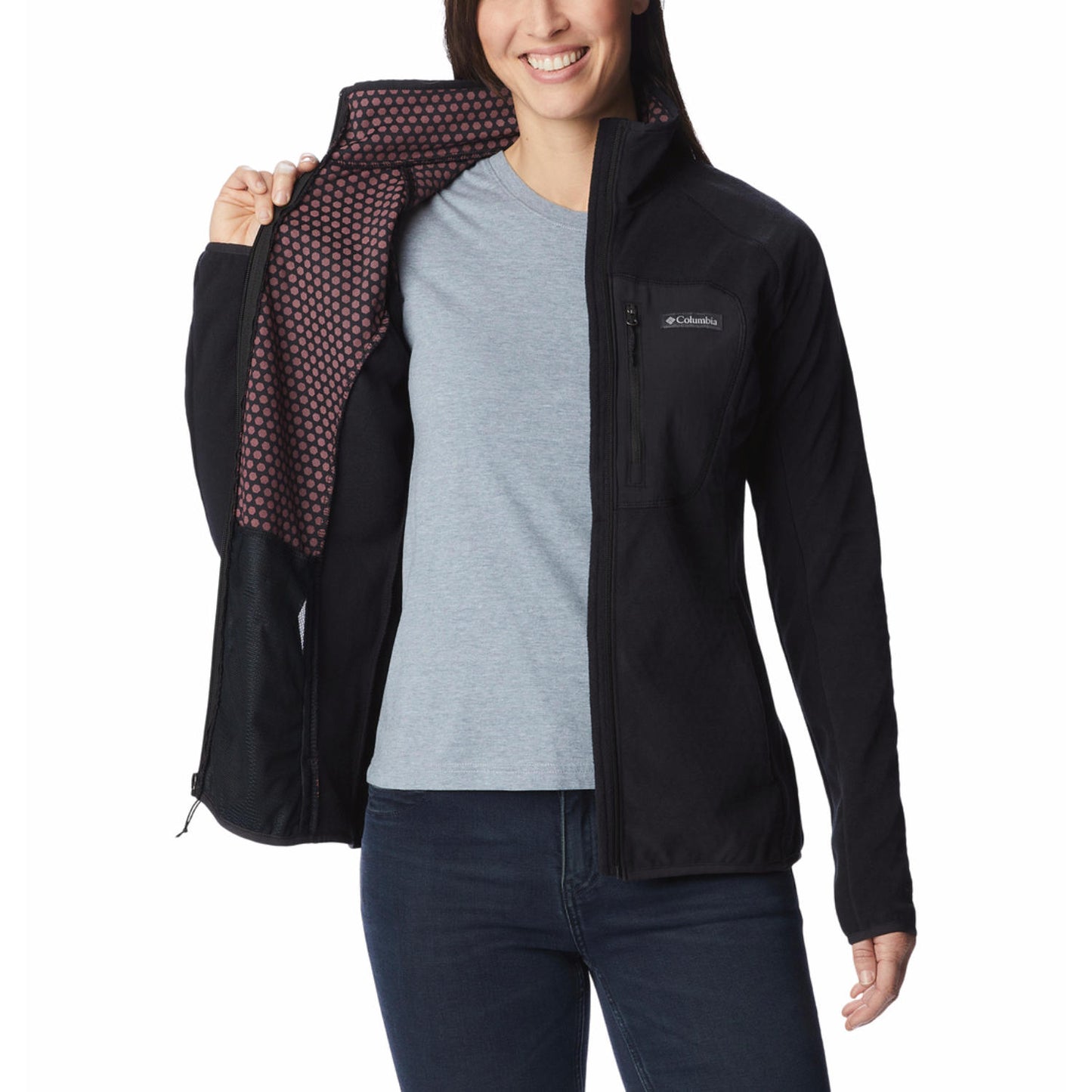 Columbia Women Black Omni-Heat Helix Outdoor Tracks II Fleece Jacket
