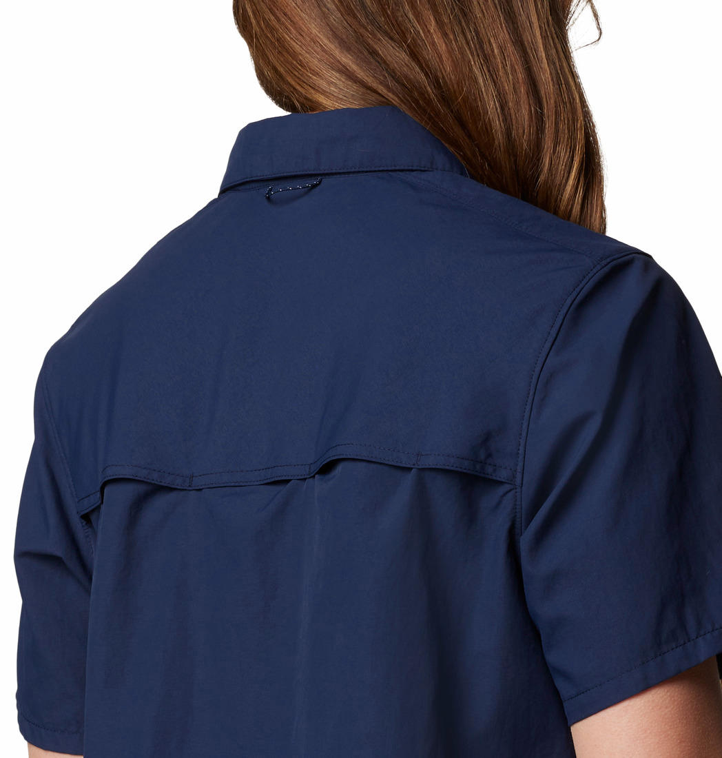 Columbia Women Navy Blue Omni-Shade Silver Ridge 3.0 Shirt with Sun Protection