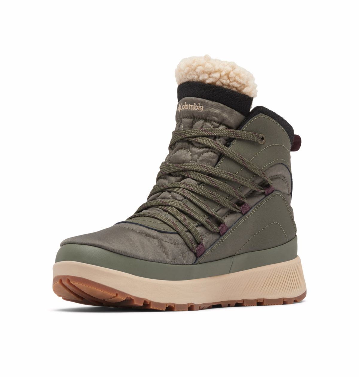 Columbia Women Green OmniHeat Reflective Red Hills Waterproof Snow Sports Boots