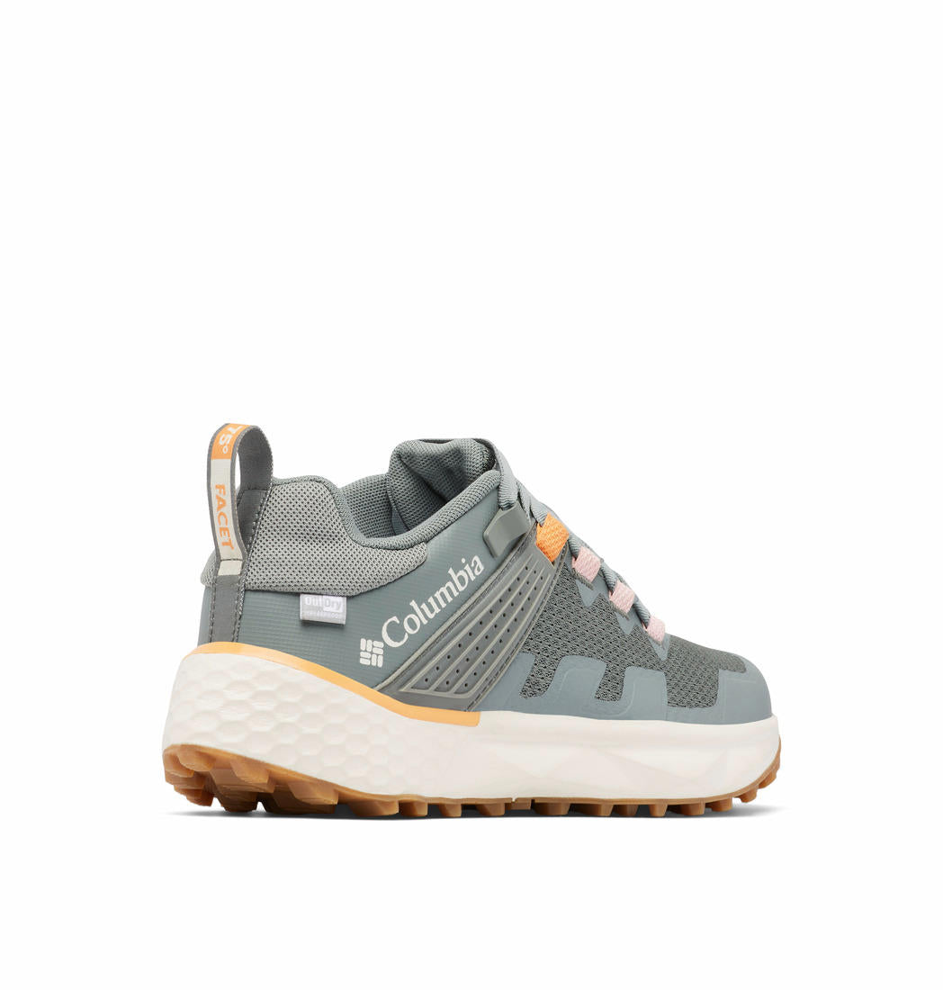 A Women Wearing Columbia Women Blue FACET 75 OUTDRY