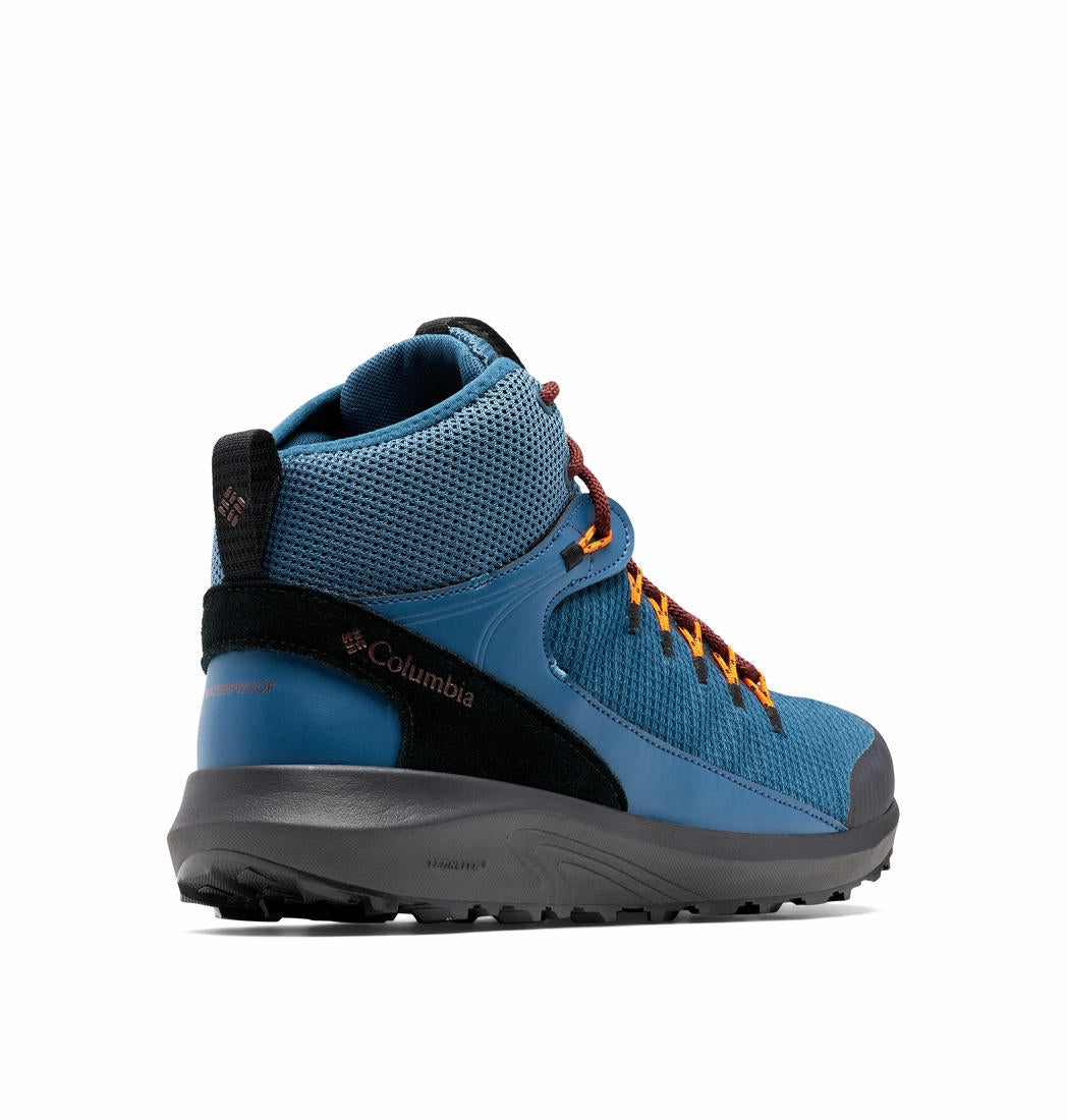 A Men Wearing Columbia Men Blue Trailstorm Mid Waterproof