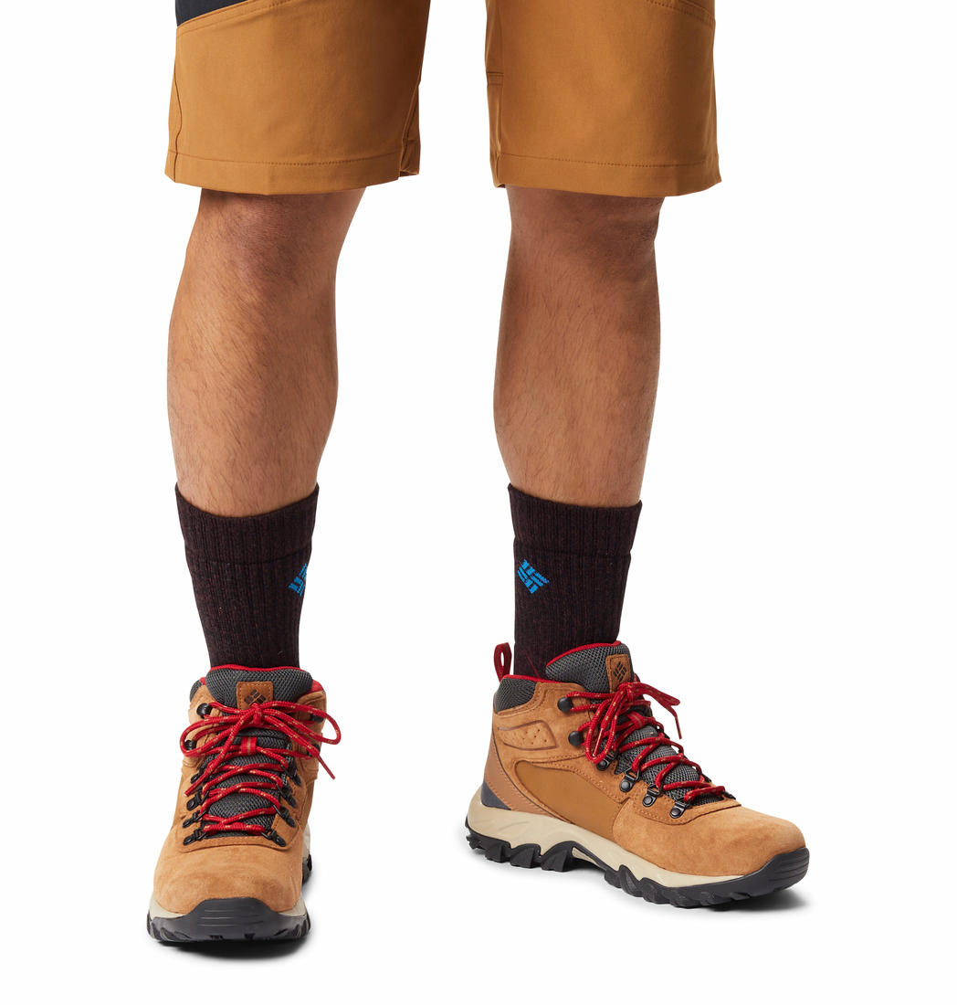 A Men Wearing Columbia Men Brown NEWTON RIDGE PLUS II SUEDE WP