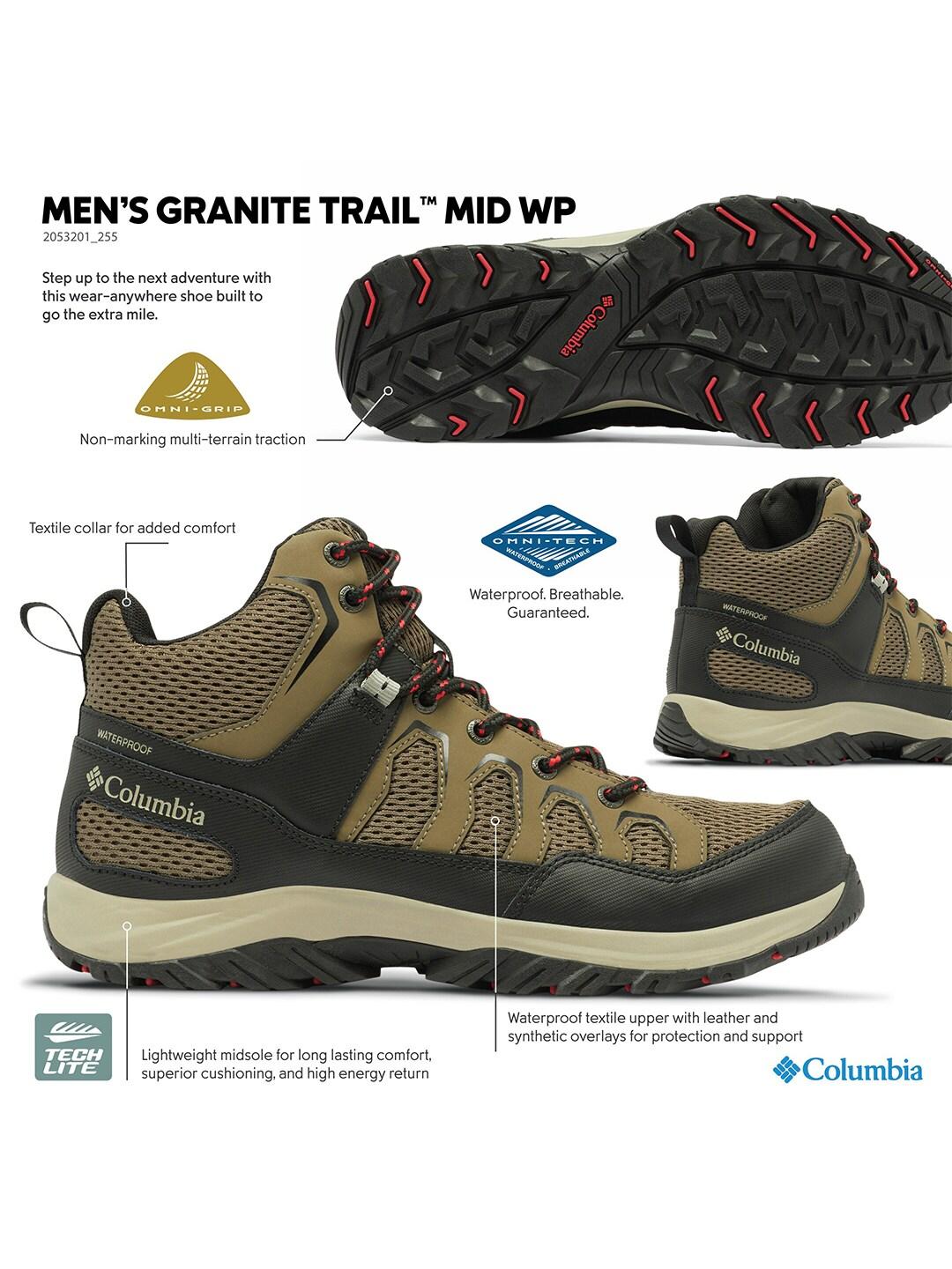 A Men Wearing Columbia Men Brown GRANITE TRAIL MID WP