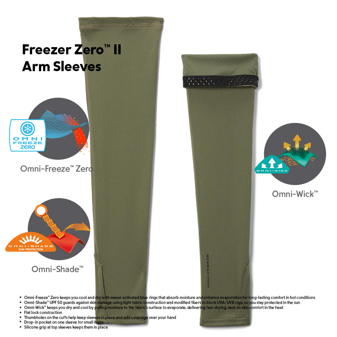 Columbia Unisex Green Freezer Zero II Sun Protection Arm Sleeves