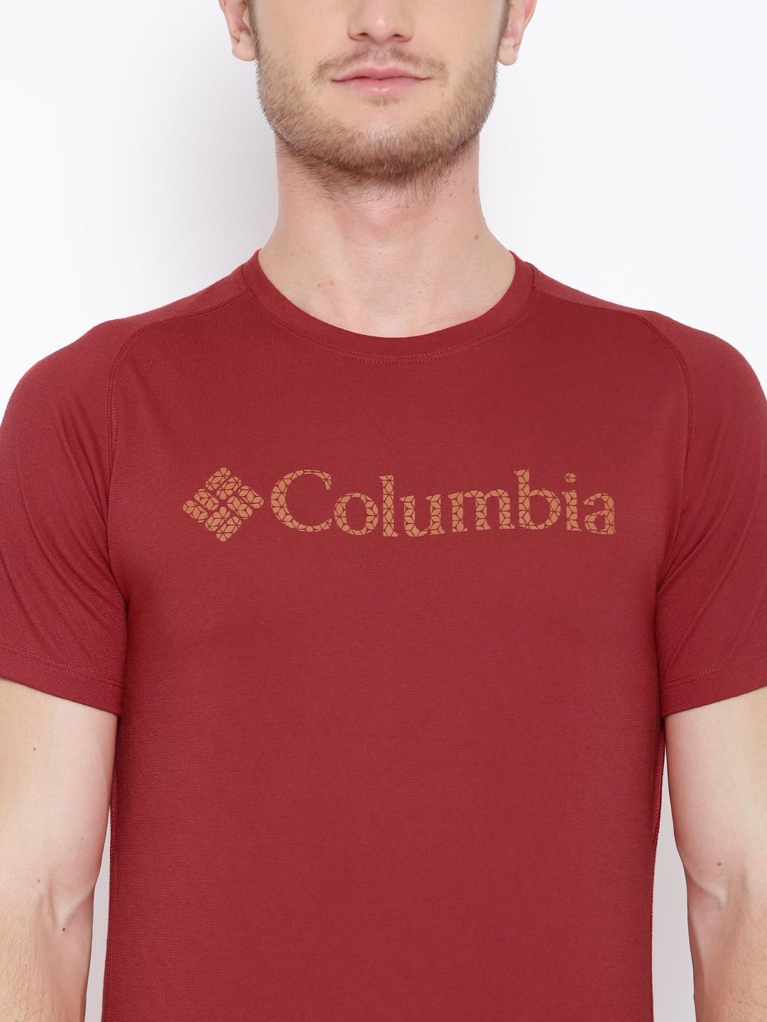 Columbia Men Red Mountain Tech Logo S S Crew (Sun Protection)