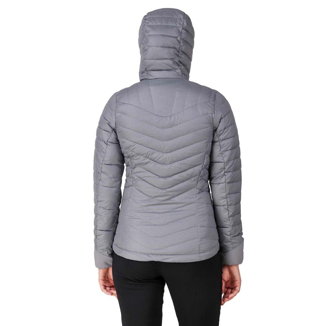 Columbia Women Grey Omni-Heat Reflective Windgates Hooded Down Jacket